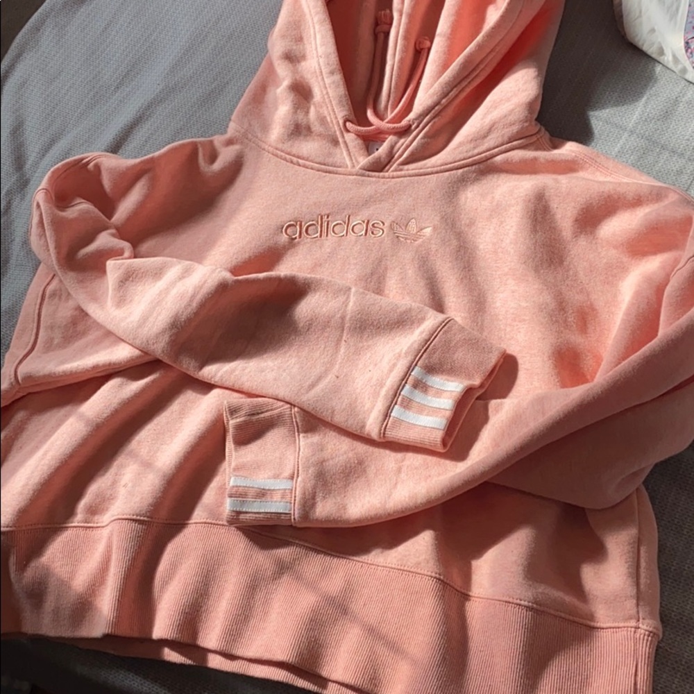 Peachy Pink Adidas Cropped Sweatshirt